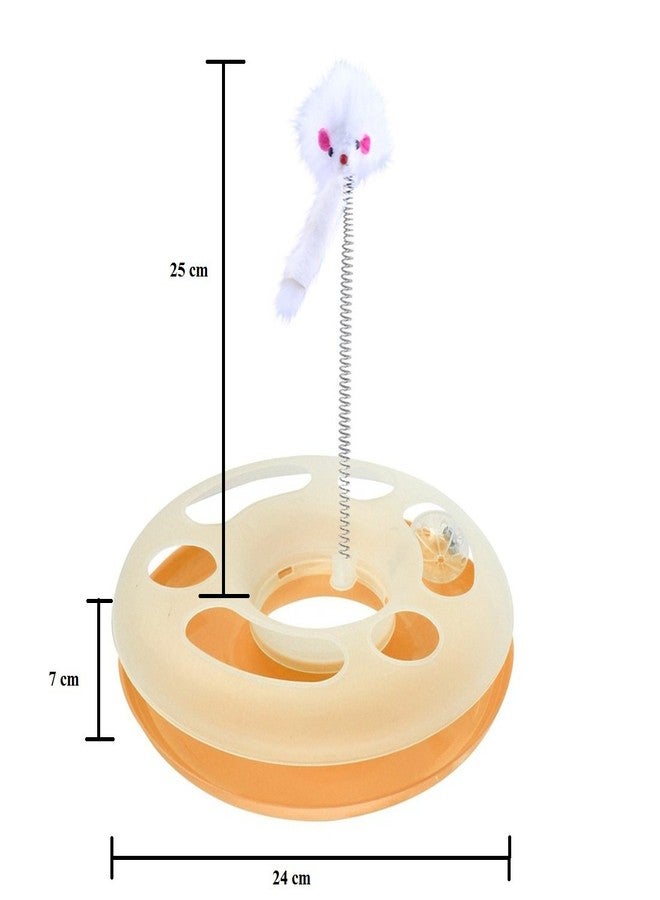 Sage Square Playful Pet Friendly Anti Slip Amusement Disk Toy with Balls for Happy Cat/Kitten/Puppy - Image 3